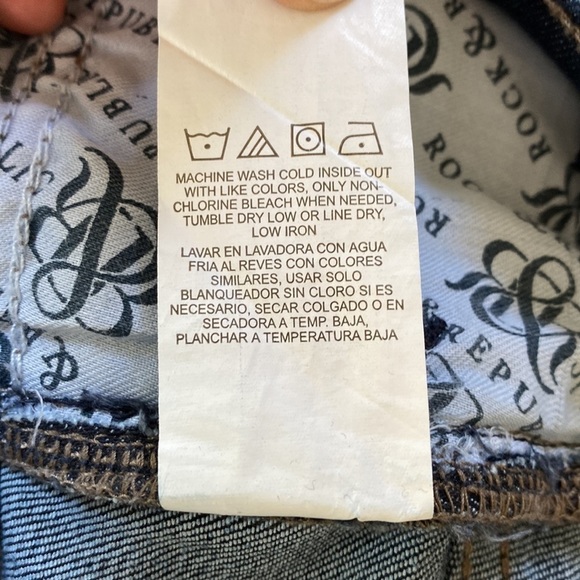 Rock & Republic Berlin High Rise Skinny Jeans Straight Leg Stretch Sz 10 Dark - Picture 9 of 14